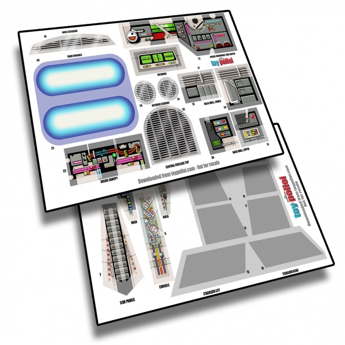Toy Polloi Star Wars Vintage Imperial Shuttle decals (PDF) FREE