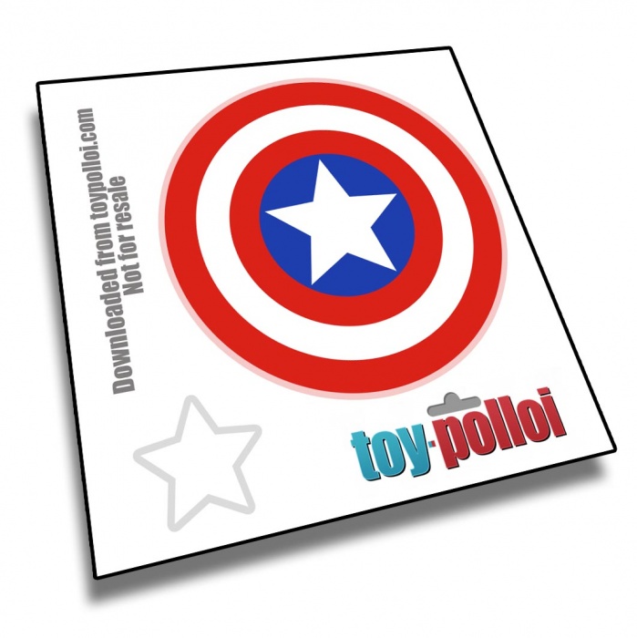 Reproduction Mego 8" Figure parts Captain America Shield pre-cut sticker,emblem 